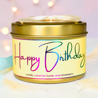 Happy Birthday Tin Candle