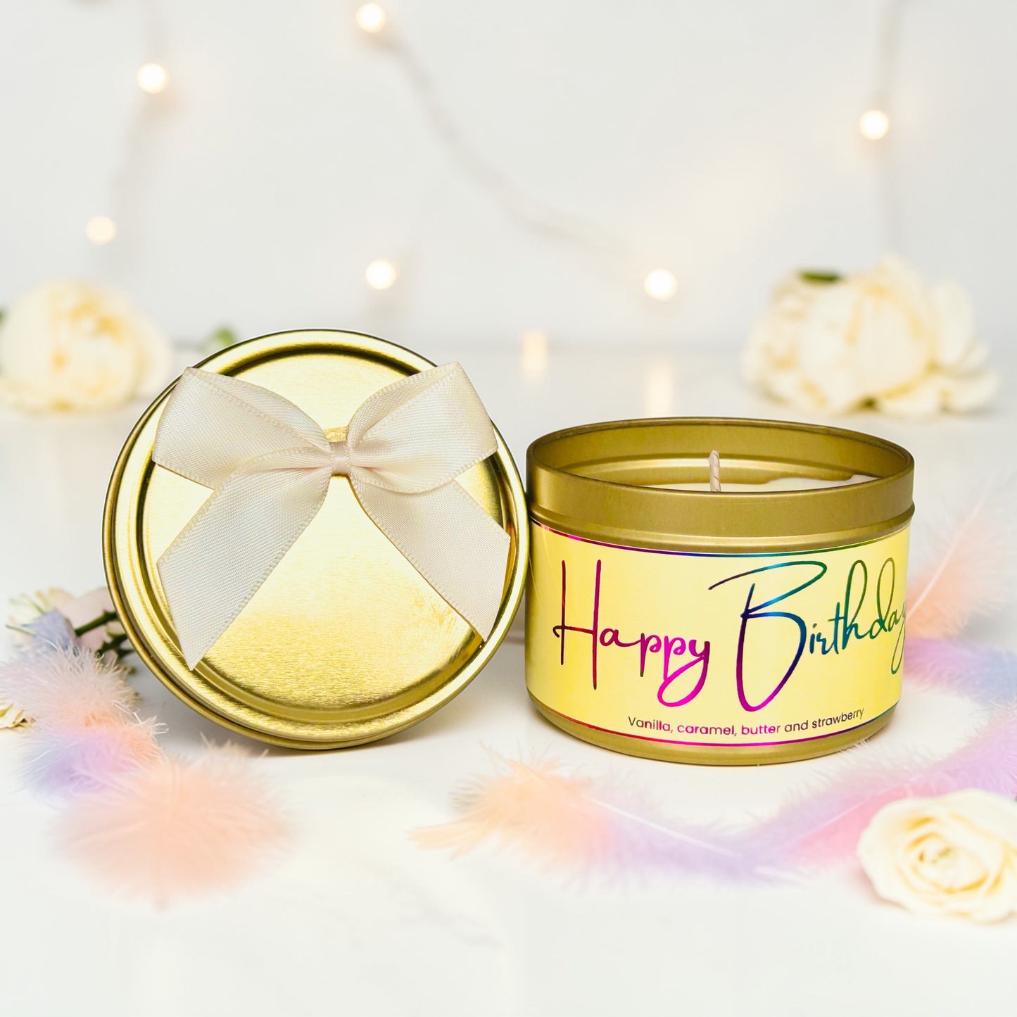 Happy Birthday Tin Candle
